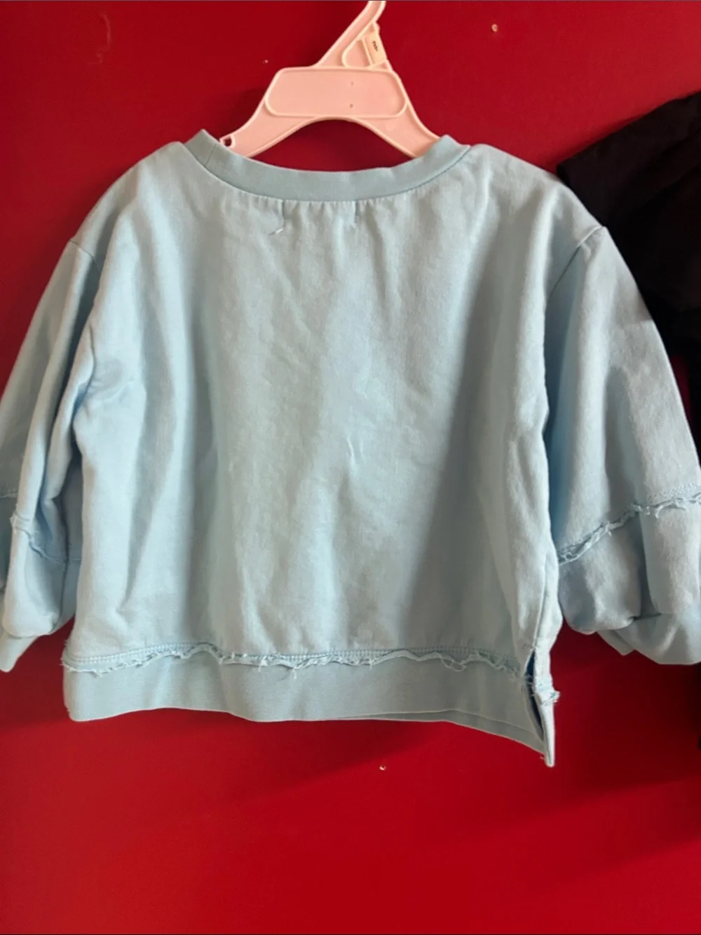 Old Navy black top & Light Blue Butterfly Applique Sweatshirt size 4-5
